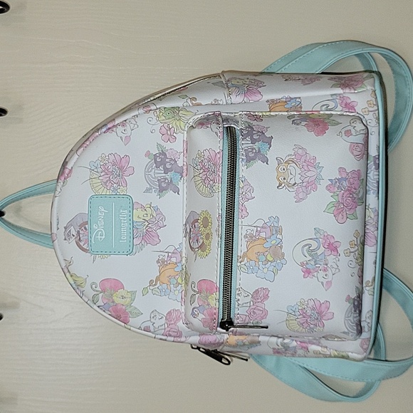 Loungefly Disney Sidekicks Backpack and Wallet - White and Mint - Picture 9 of 9